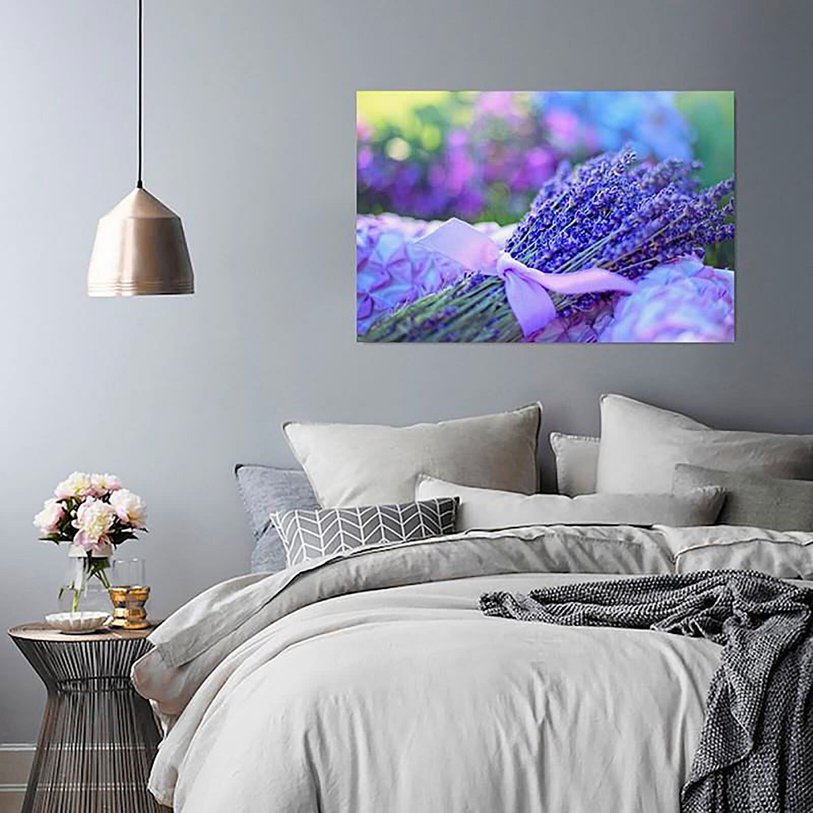 Tableau bois bouquet de lavande - 70 x 50 cm - 2