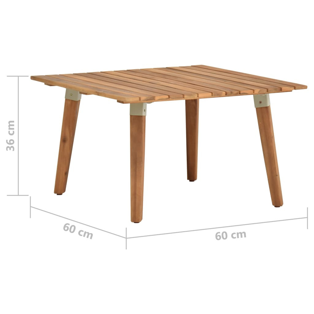 Table basse de jardin 60x60x36 cm Bois solide d'acacia - 5