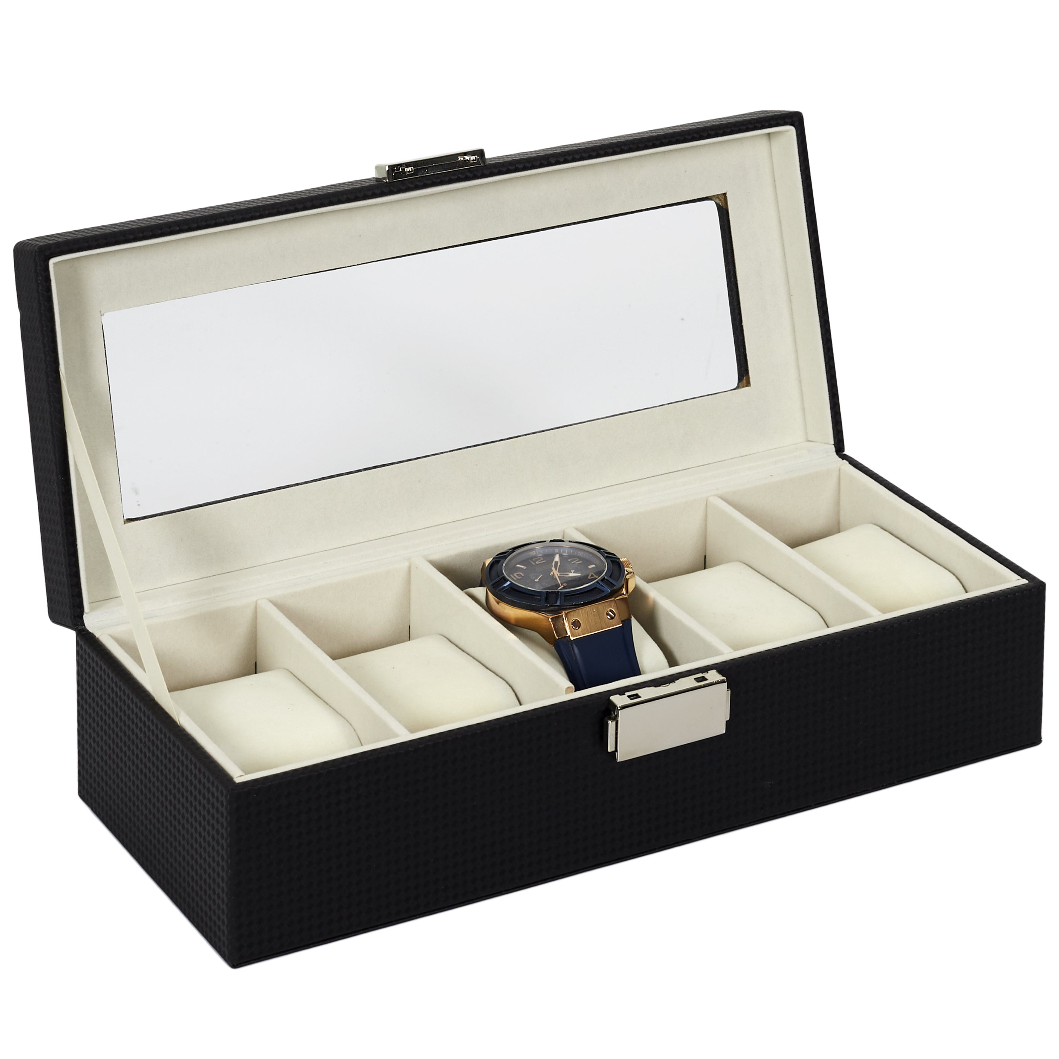 Boîte de Rangement - HOME DECO FACTORY - 5 Montres - Noir - 2