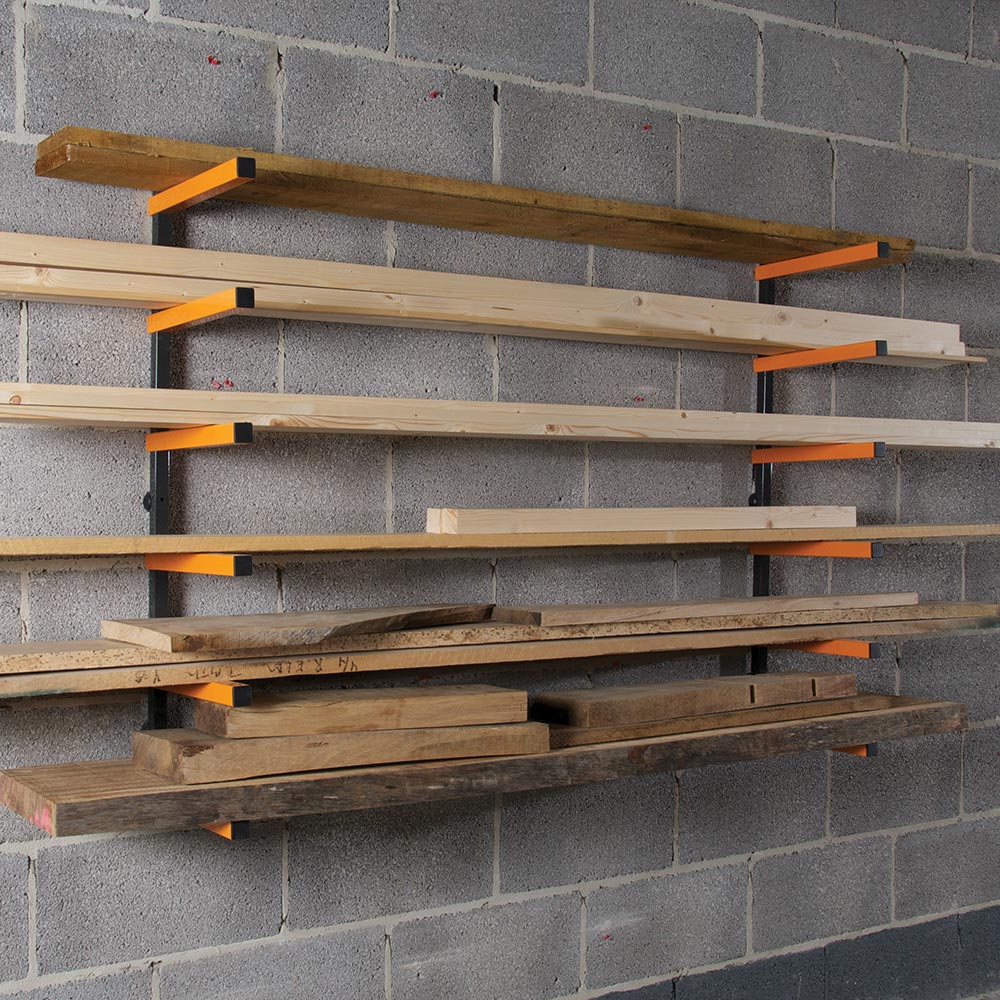 PAIRE D'ETAGERES MURALES D'ATELIER CANTILEVER REGLABLES A FIXER - 3