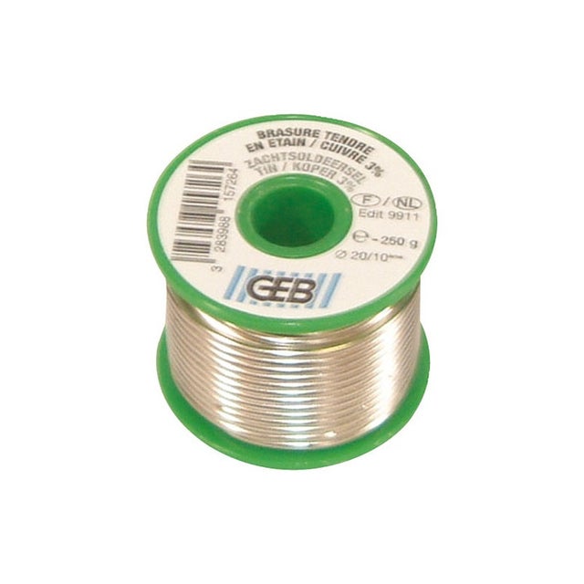 BRASURE FIL ETAIN/CUIVRE BOBINE 250G GEB - 815726