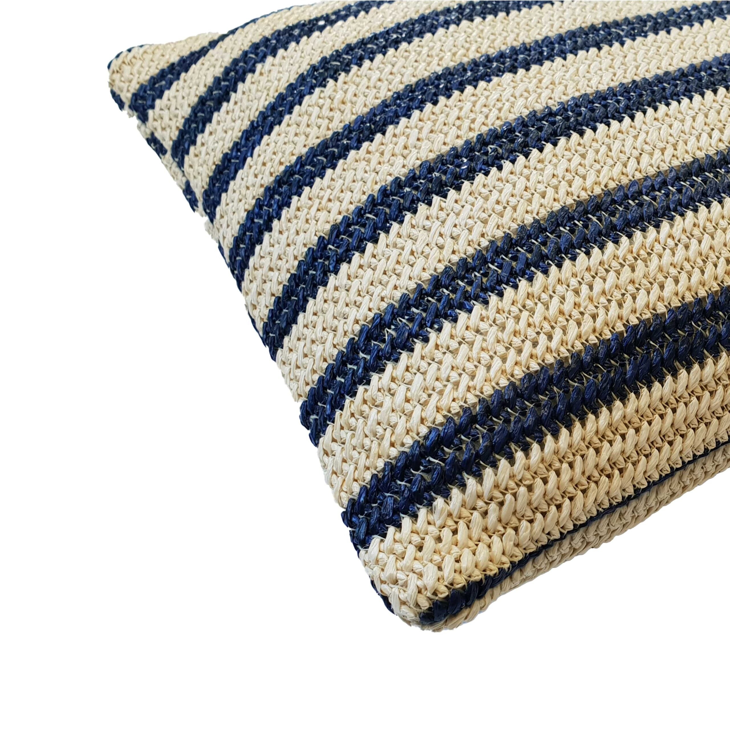Cojín Rectangular Marinero Azul Rayas Yute 30x50 cm - 2