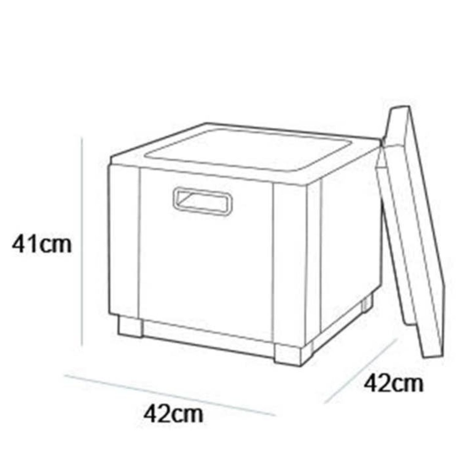 Table d'appoint d'extérieur carré en Résine Gris - 6