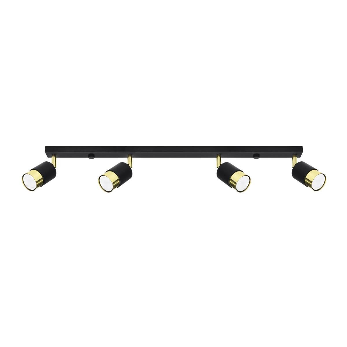 Lampa sufitowa wisząca Nero czarno-złota 4xGU10x10W wym: 18 x 5 x 81 cm metal Sollux Lighting