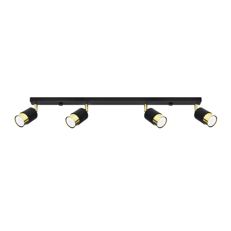 Lampa sufitowa wisząca Nero czarno-złota 4xGU10x10W wym: 18 x 5 x 81 cm metal Sollux Lighting