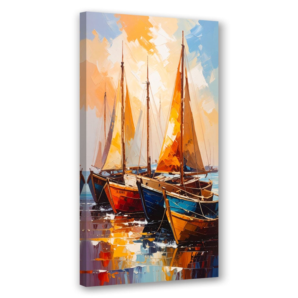 Obraz nowoczesny do salonu biura, Statki Łodzie w porcie morskim 60x120