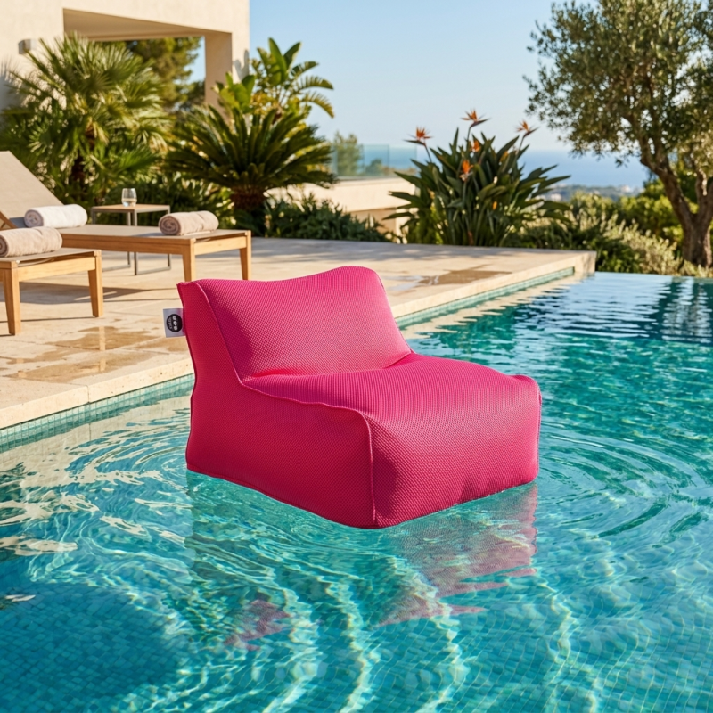 Fauteuil piscine XL flottant 100 × 90 × 70 cm intérieur / extérieur sans polystyrène – Rose (DC10090-3) - 2