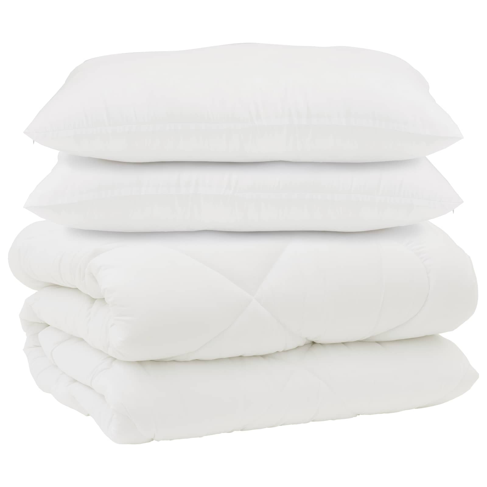Duvet z poduszkami z poduszką 3 pcs Biały Mikrofibra i Puch vidaXL
