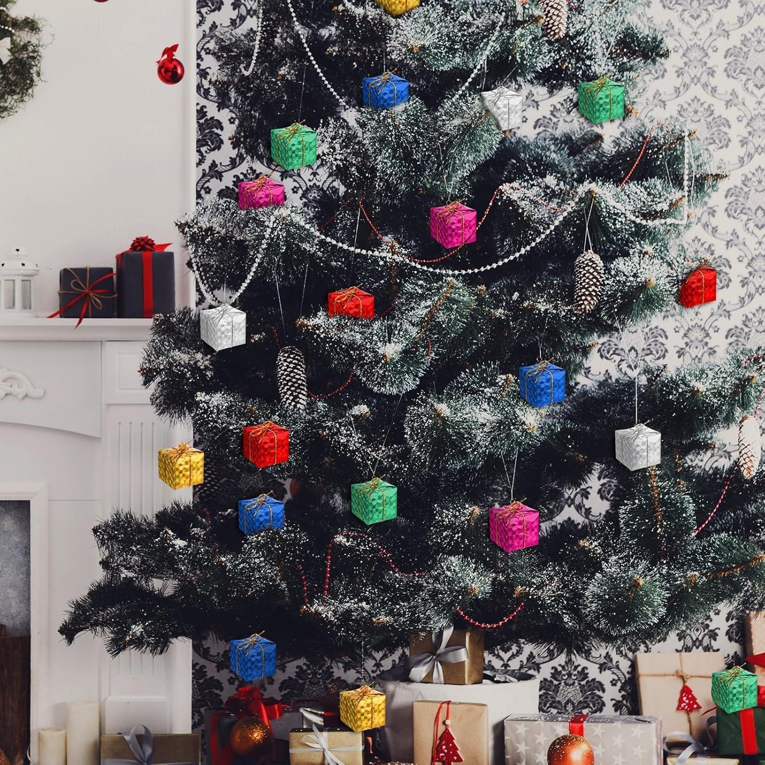 24 Mini pudełka na prezenty świąteczne - ozdoby choinkowe - Mini ozdoby świąteczne - Dekoracje na prezenty świąteczne - Dekoracje świąteczne do wnętrz - 2
