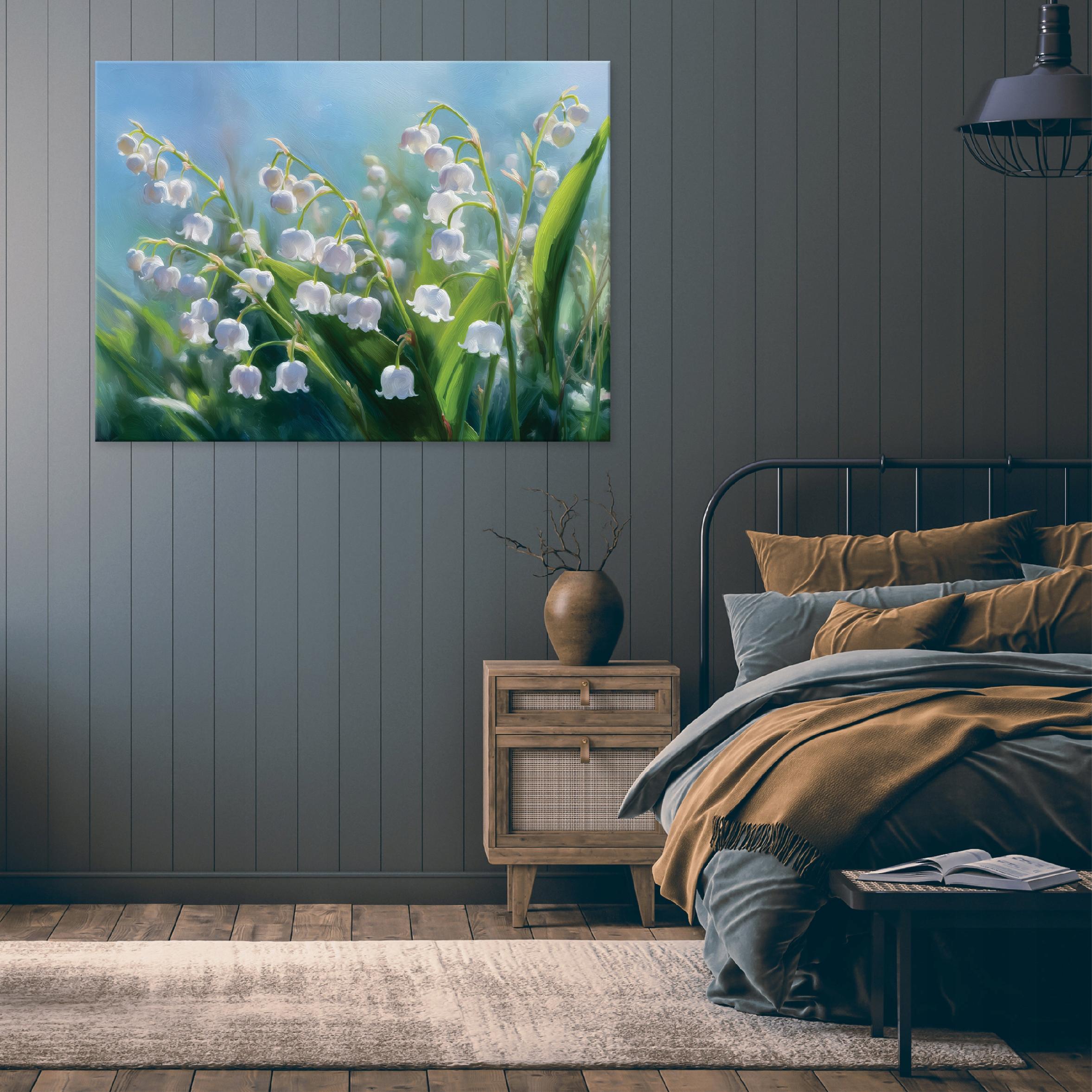 Tableau Décoration Murale Impression Sur Toile Fleurs Vert Nature - 60x40 cm - Tableau Décoration Murale Chambre et salon - 2