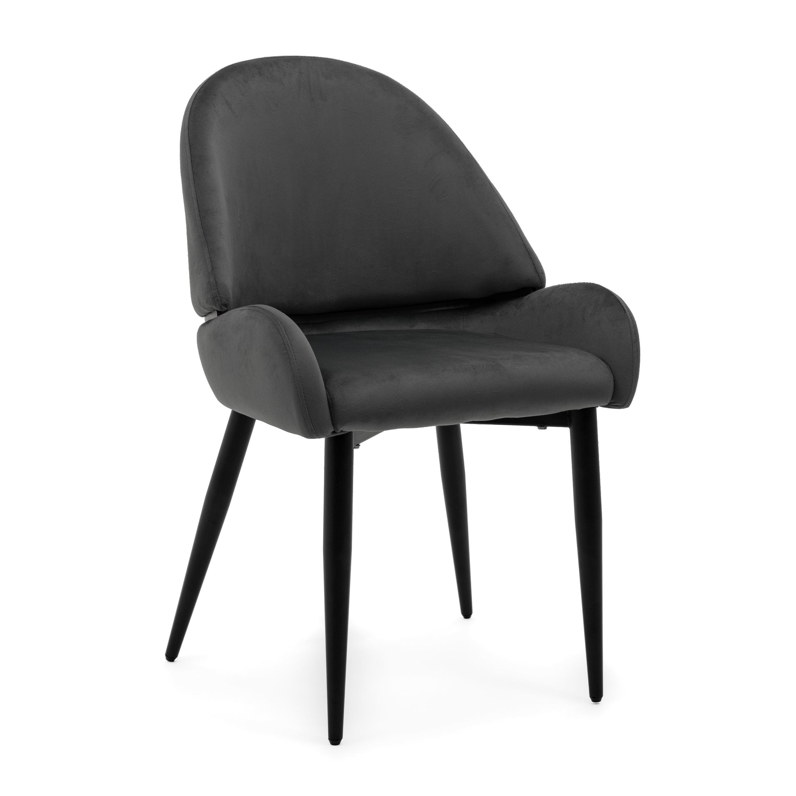 Krzesło tapicerowane welurowe do salonu jadalni BERGAMO szare