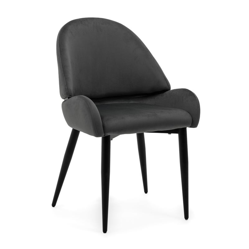 Krzesło tapicerowane welurowe do salonu jadalni BERGAMO szare