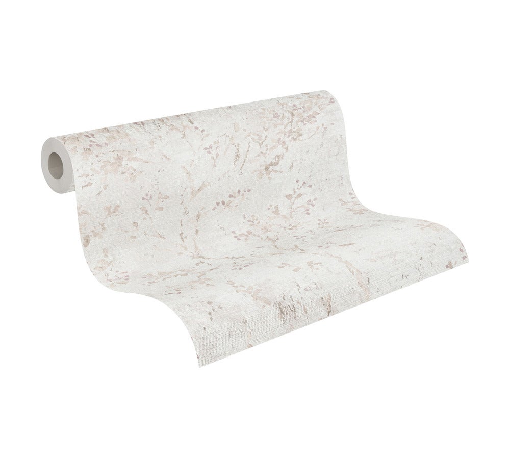 Papel Pintado Ramas Difuminadas en Crudo y Rosa 396503 - 5