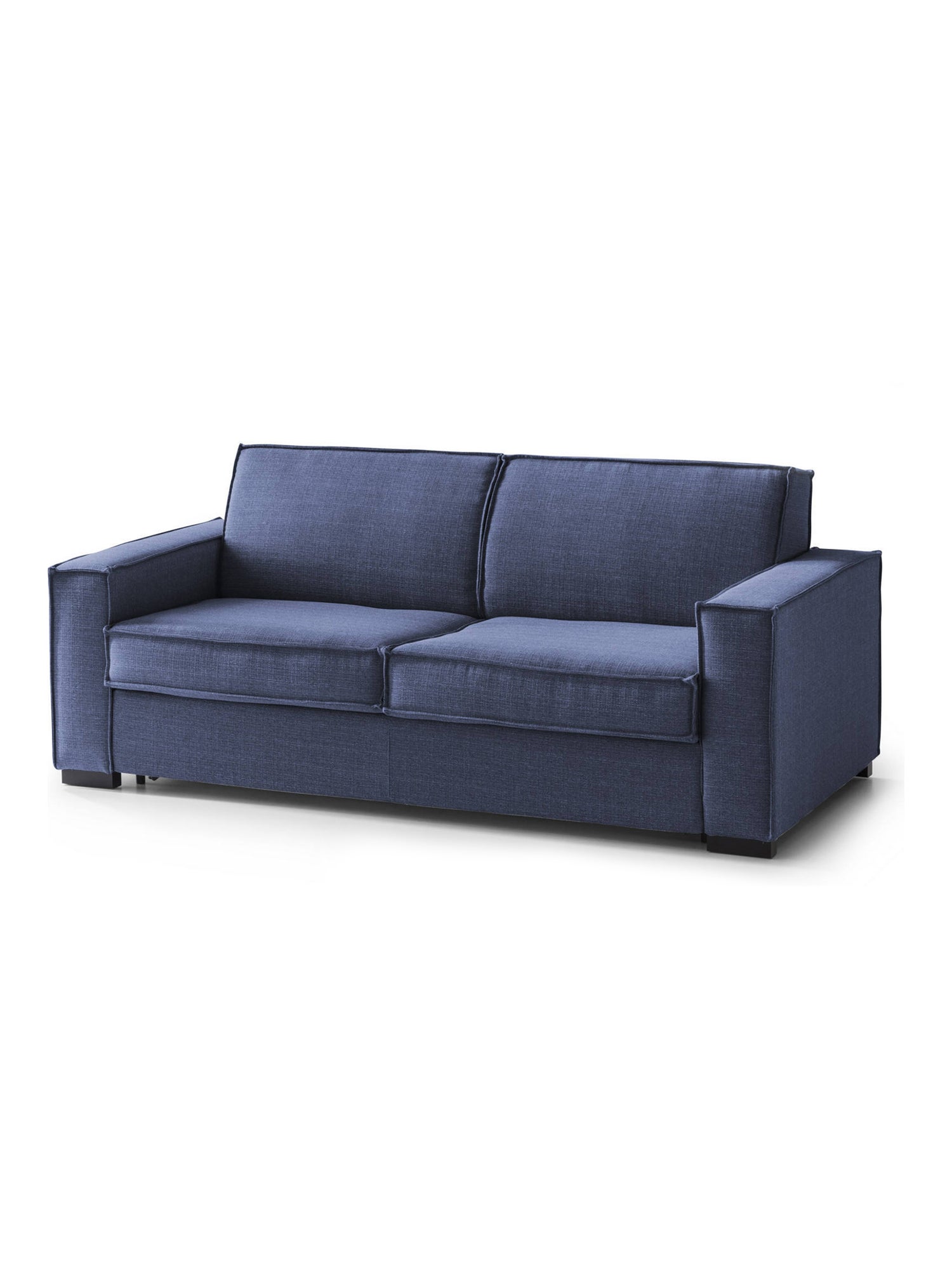 Sofá fijo 2 plazas arki, sofá de salón en tela, reposabrazos estándar, 100% made in italy, cm 180x95h90, azul
