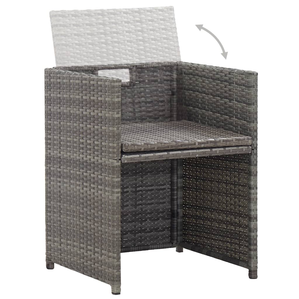 Maison Exclusive - Set da Pranzo per Esterni 17 pz con Cuscini Polyrattan Grigio - 9