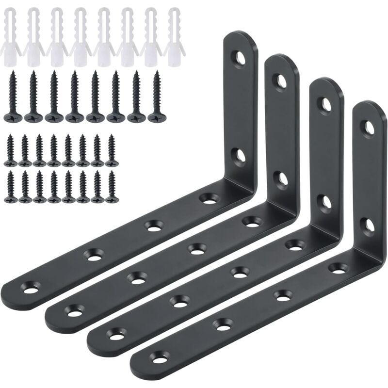 Staffe Per Mensole Invisibili - 4 Pezzi Da 20 Cm - Capacità Di Carico 70 Kg - Acciaio Resistente - Foto 4