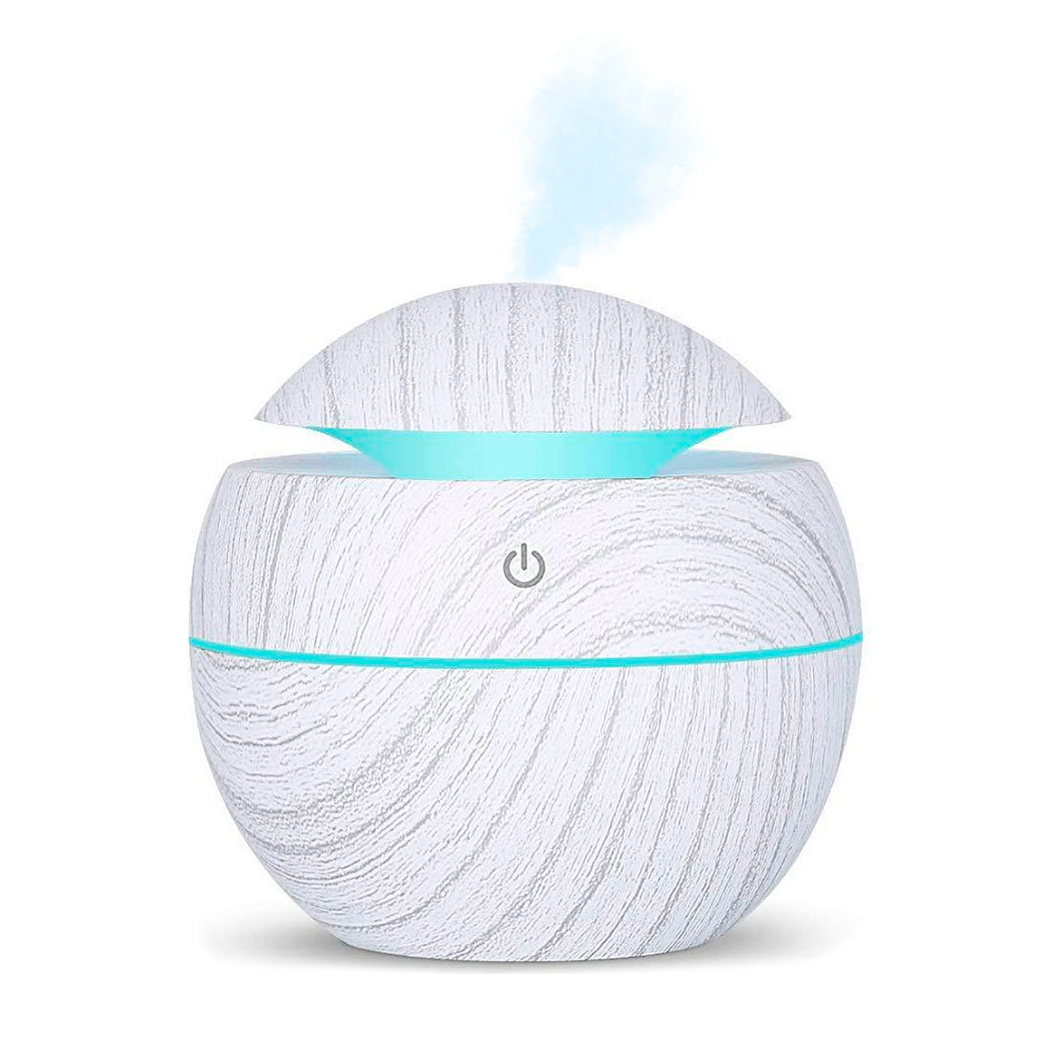 Humidificador de 130ml con luces Led RGB. 10x10x10 Cm. Color: Blanco ...