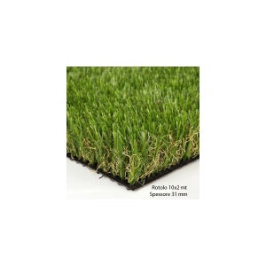 Erba Finta Prato Sintetico DIVINA GARDEN 30 Mm - 2x5 Mt, Verde, Drenante, Per Giardino E Locali Commerciali Erba Artificiale