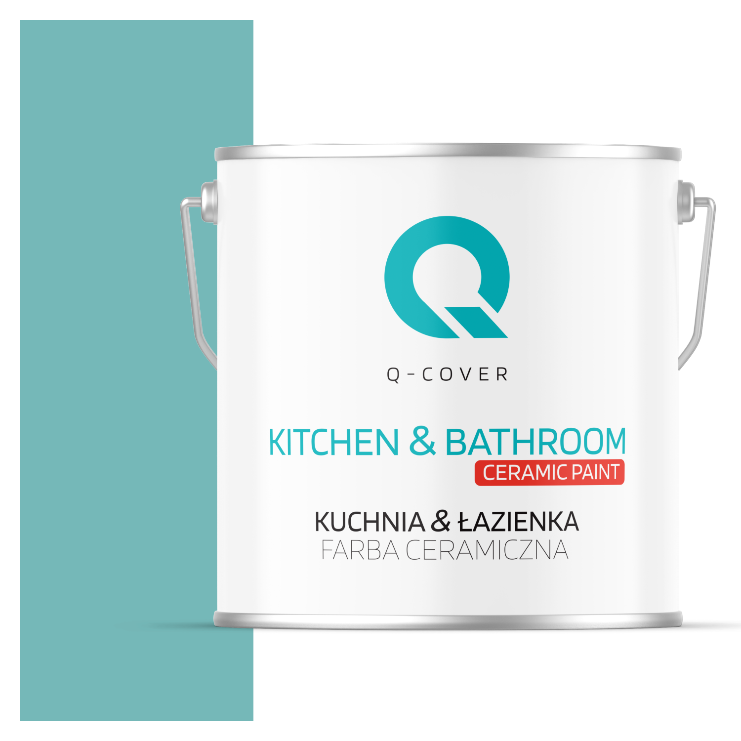 Farba Ceramiczna Kuchnia &amp; Łazienka Q-Cover Turkusowy H1441 Głęboki Mat 5L