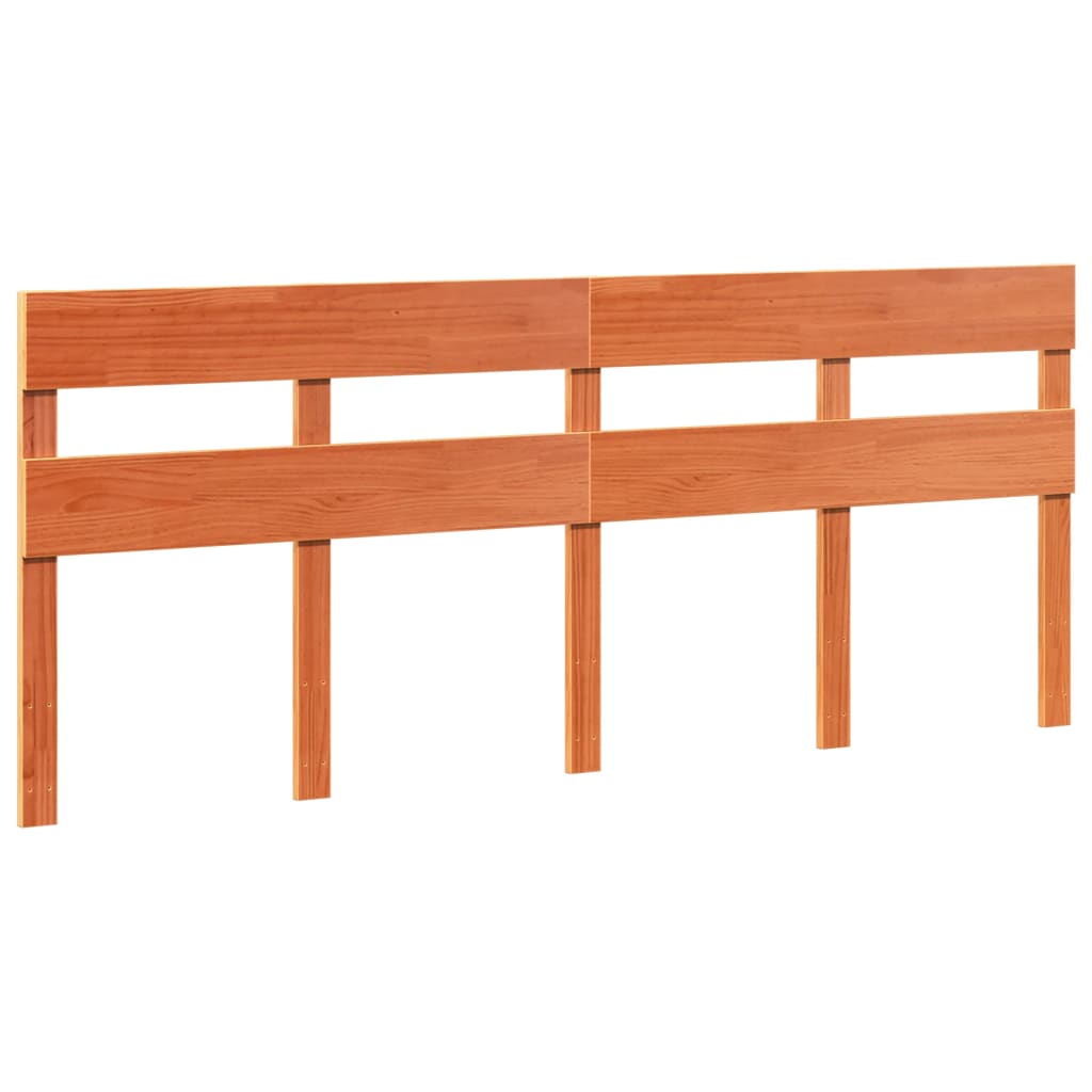 Cadre de lit sans matelas en bois de pin massif ciré marron, pour la chambre, 200 × 200 cm - 5