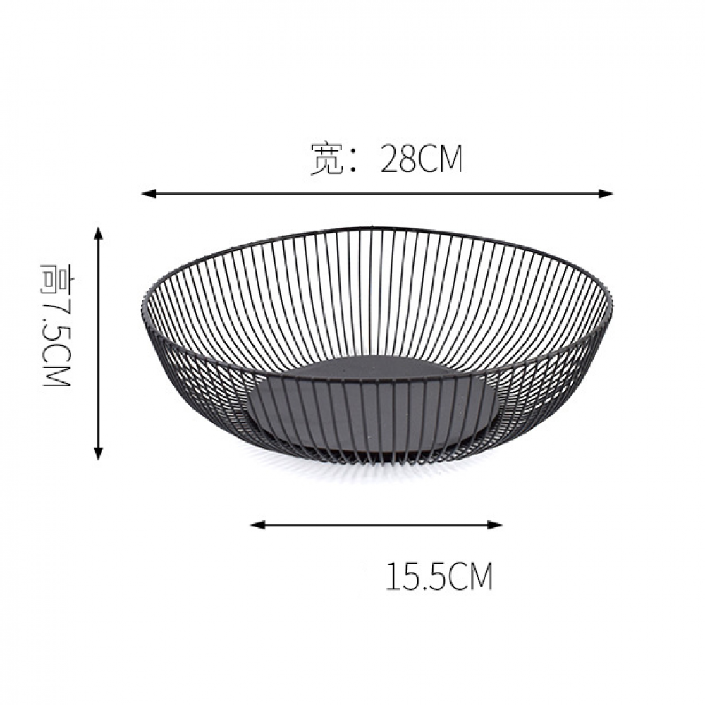 2 Ciotole Per Frutta In Metallo, Design A Reticolo Aereo, Colore Nero, 28x7,5 Cm – Per Frutta, Verdura E Pane
