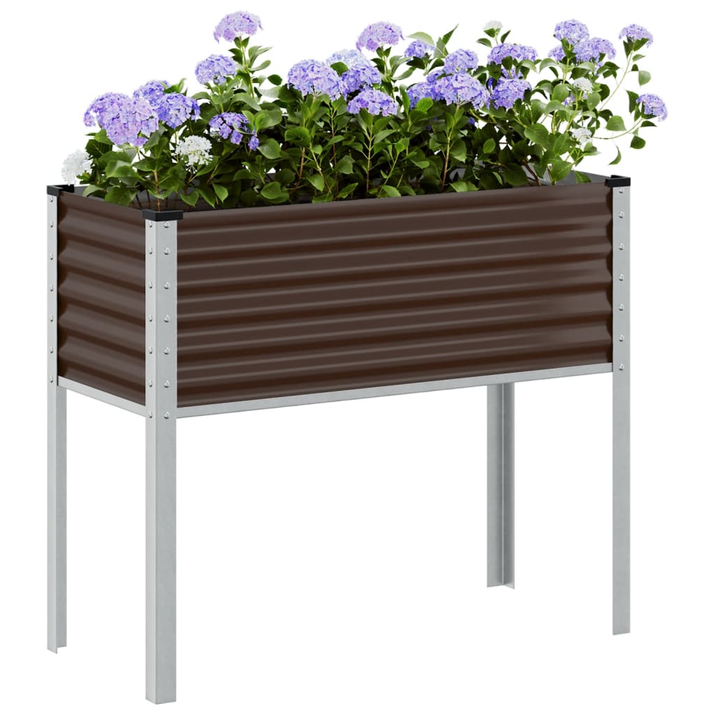 Donica ogrodowa brązowa 100x45x90 cm stalowa vidaXL
