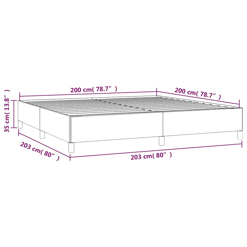 Cadre de lit sans matelas noir 200 x 200 cm tissu - 9