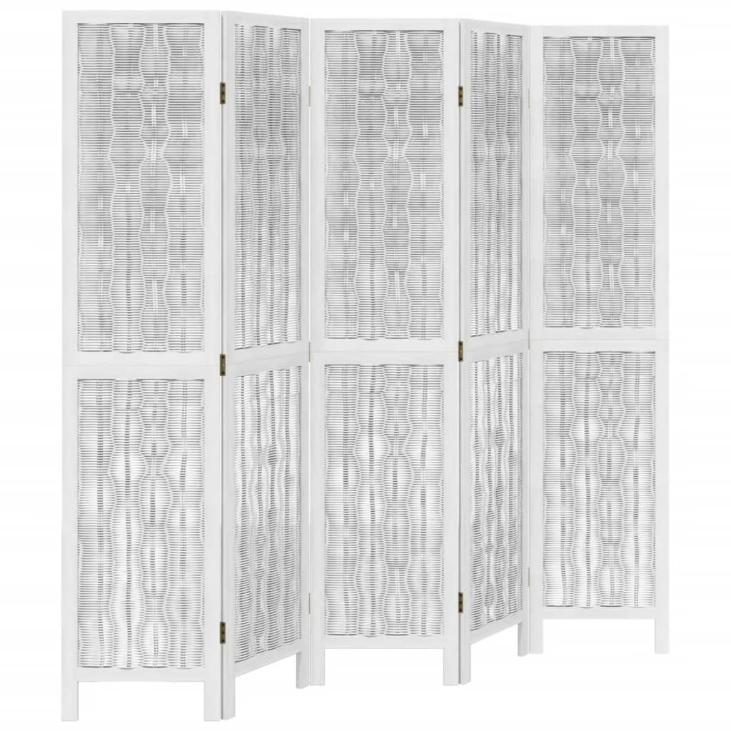 Divisorio Ambienti VidaXL 4 Pannelli - Legno Paulownia, Nero, 140-145x200 Cm, Pieghevole E Stabile