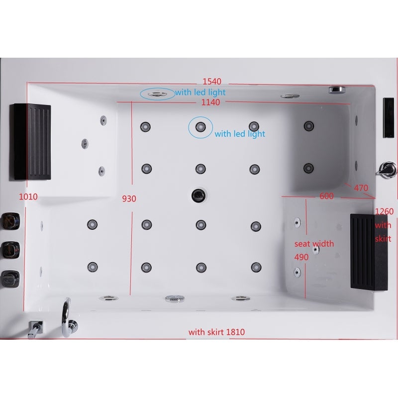 Baignoire balneo NIAGARA DUO 2 places ARCHIPEL® -180x126 - 6