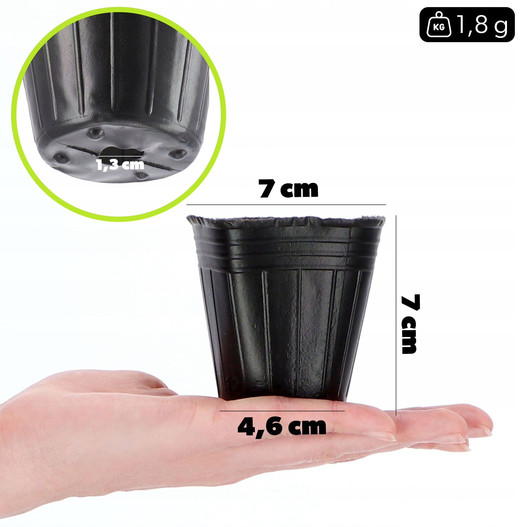 100 Vasi Plastica 10cm CNNIK Con Etichette - Per Piante, Orto, Semina, Bianchi E Rotondi - Foto 4