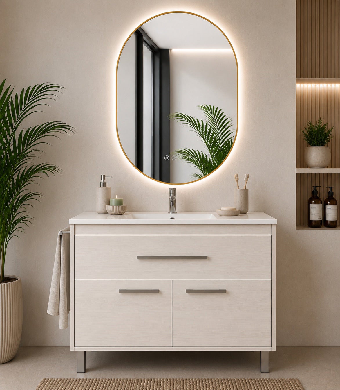 Mobilier de baie cu lavoar ORIGENBATH BAHIA fără oglindă 80x40 cm alb nordic