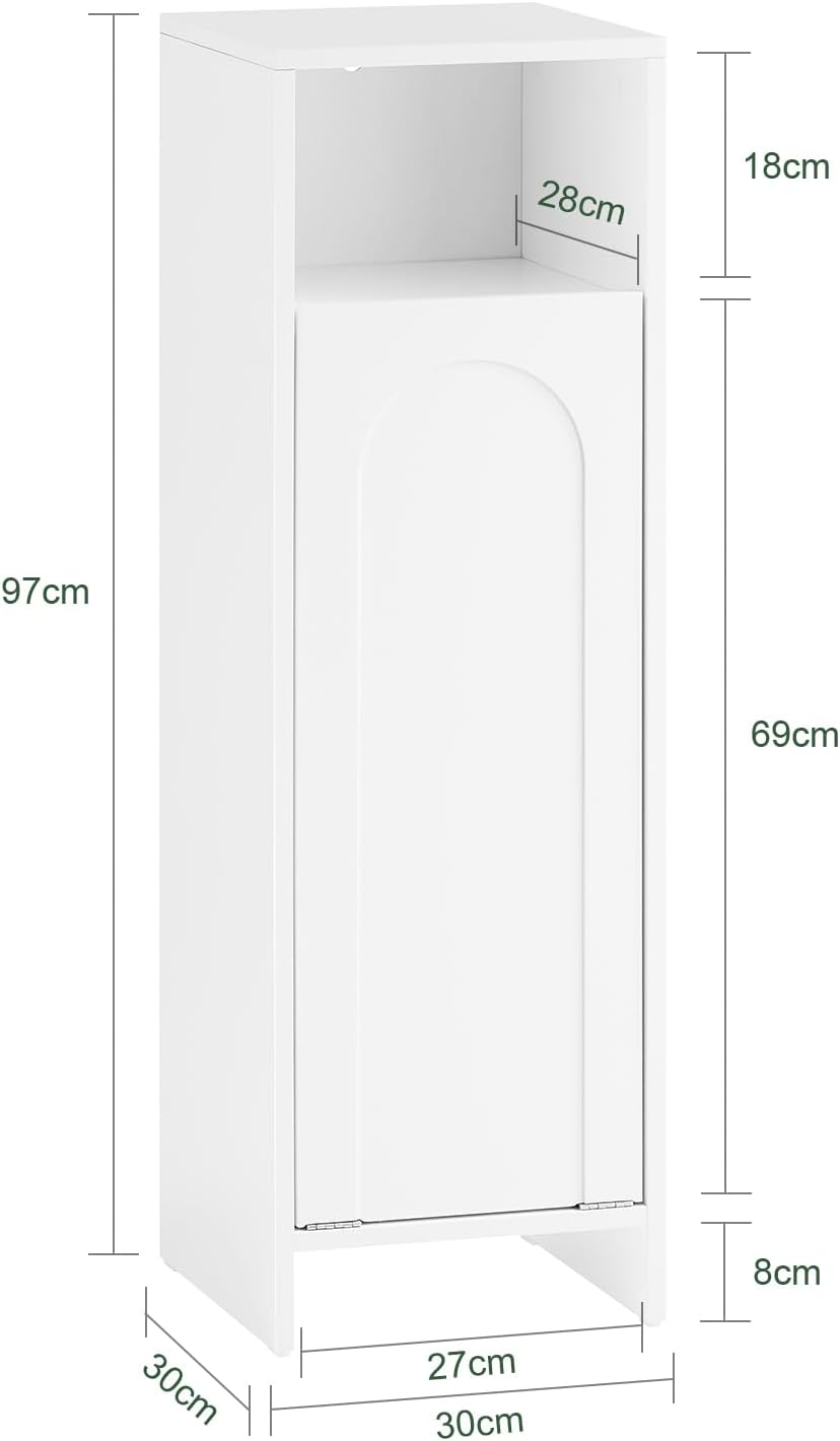 Mueble para Ropa Sucia Canasto para la Colada Amario de Baño con 1 Cesto y 1 Estante Abierto BZR161-W SoBuy ES - 3