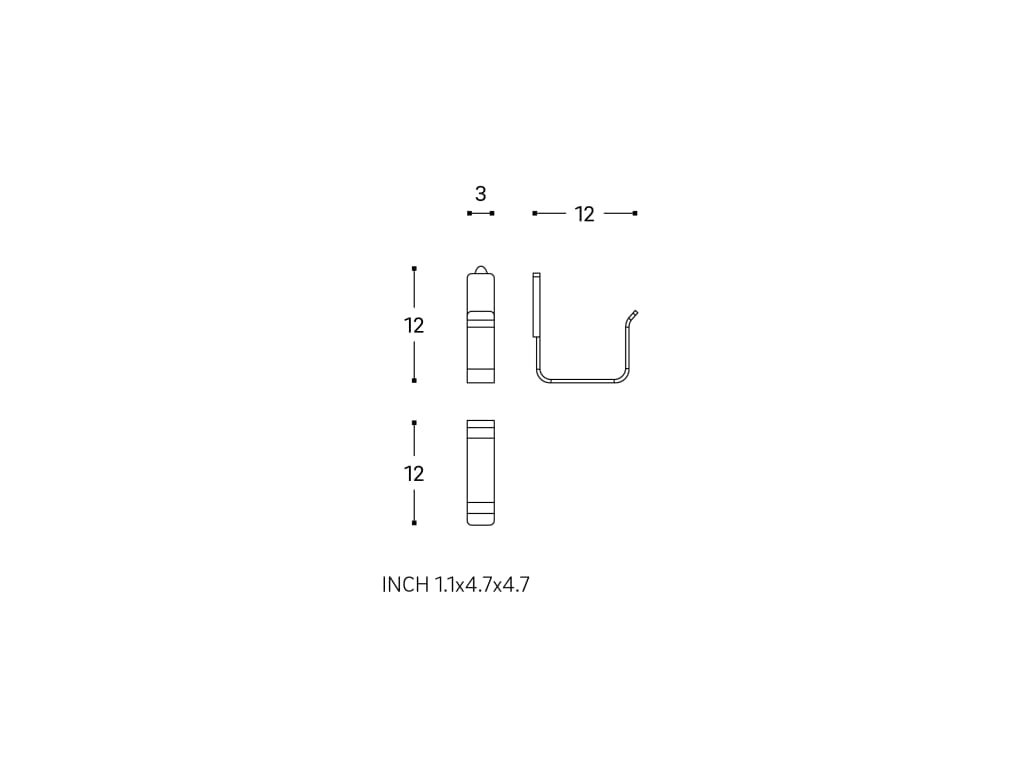 COSMIC Porte serviette anneaux, 3 cm, Adhésif et Vis Inclus, Acier Inoxydable, Anti-corrosion, Collection LINE - 6