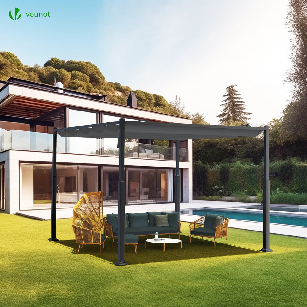Pergola Gris en Acier 9.0 m² - 2