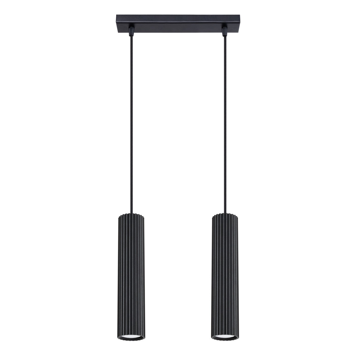 Lampa wisząca Karbon czarna 2xGU10x10W do kuchni wym: 90 x 30 x 6,5 cm aluminium Sollux Lighting