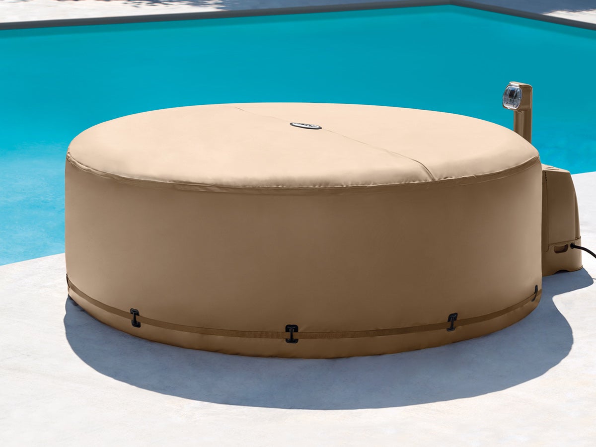 Couverture Spa Gonflable 145 Cm PVC - Housse Isolation Thermique Ronde Pour Bain à Remous