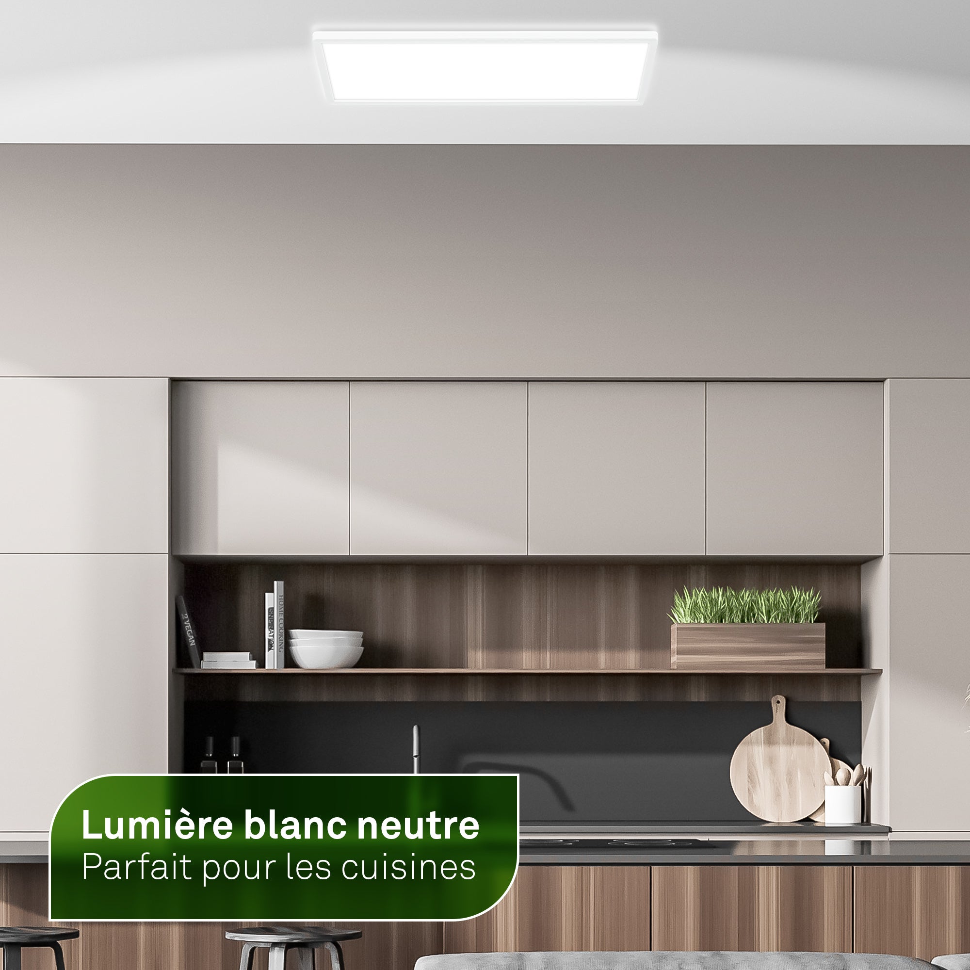 Panneau LED ultrafin - Classe d'efficacité énergétique A - avec rétroéclairage - IP20 - 4.000K - 14W 3.000lm - blanc - Briloner - 7