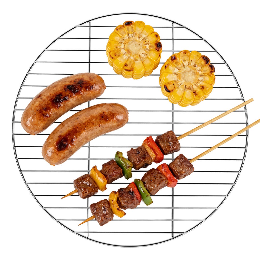 Okrągły ruszt grillowy Ø55 cm ze stali nierdzewnej 304, kompatybilny z węglem drzewnym i gazem - Srebrny