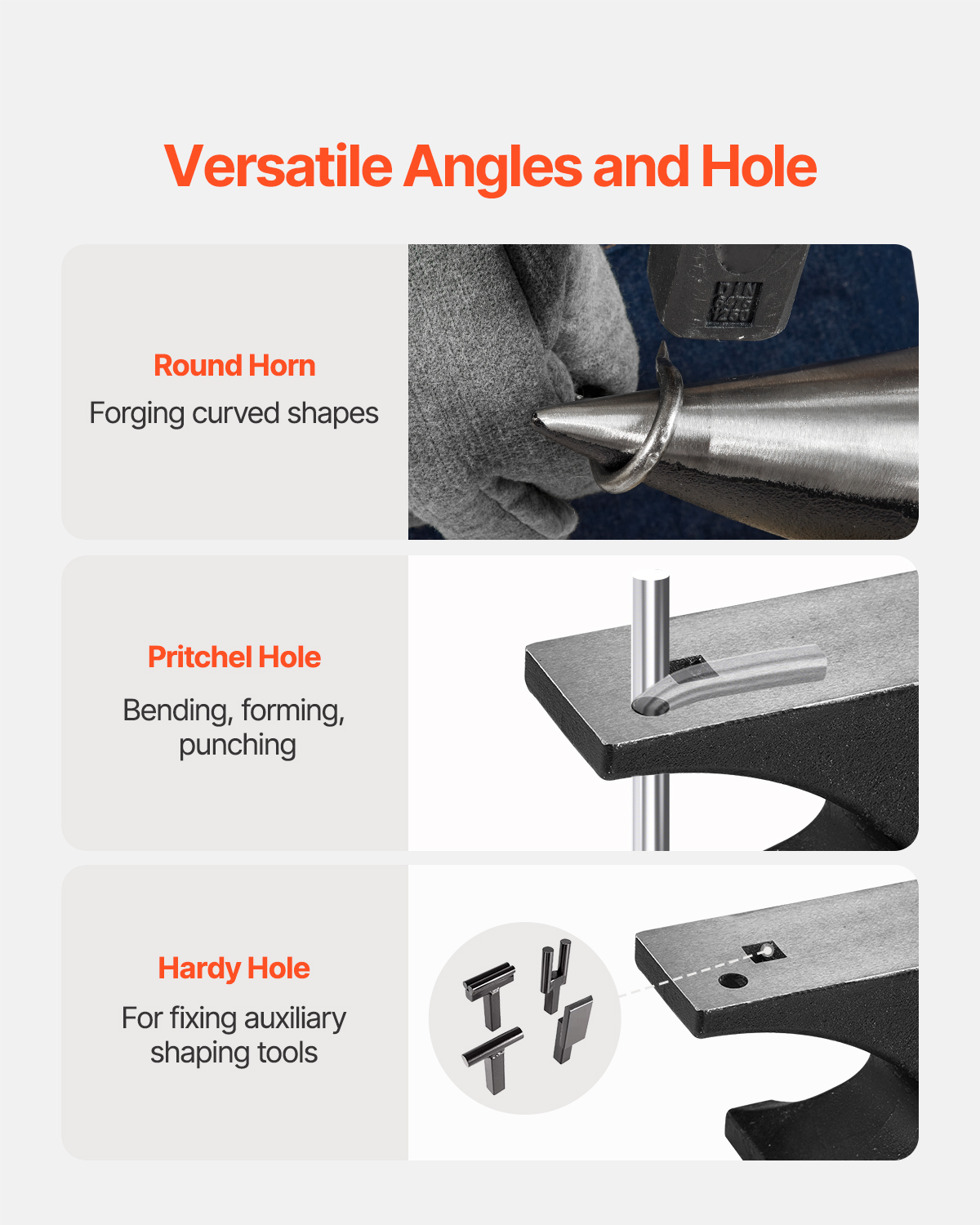 Bigorna de corno simples SucceBuy de 25 lb em aço fundido Bigorna robusta com corno redondo de alta dureza para ferreiros, base estável - 7