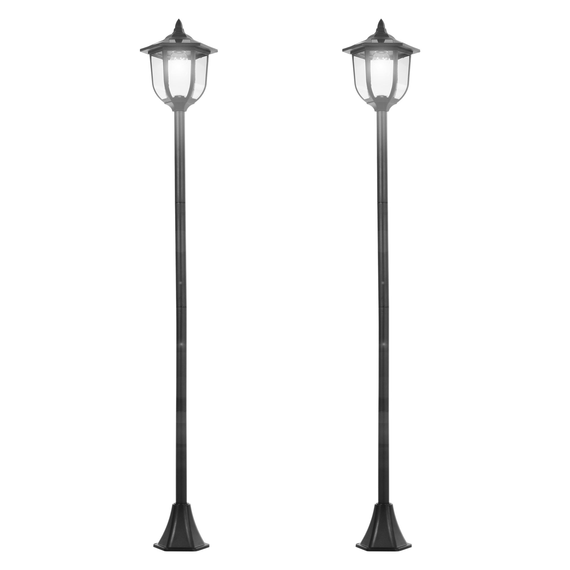 Lampione Solare da Giardino con Luce LED Bianco Freddo e IP44 H184 cm