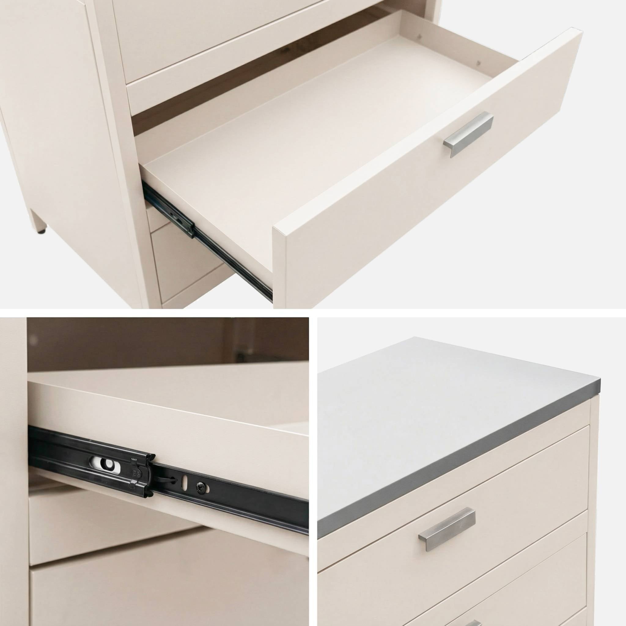 Cozinha externa em aço com 3 gavetas, 80cm, Naxos, Bege, 80x49x87.5 cm - 5