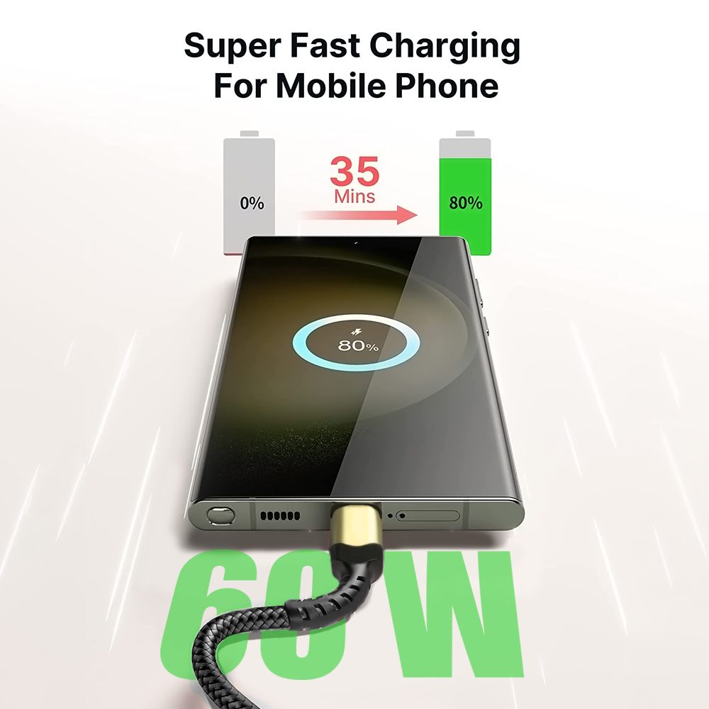 Câble De Recharge USB Type C Pour Huawei P20 - 1 Mètre Noir - Marque NOVAGO - Neuf Sous Emballage