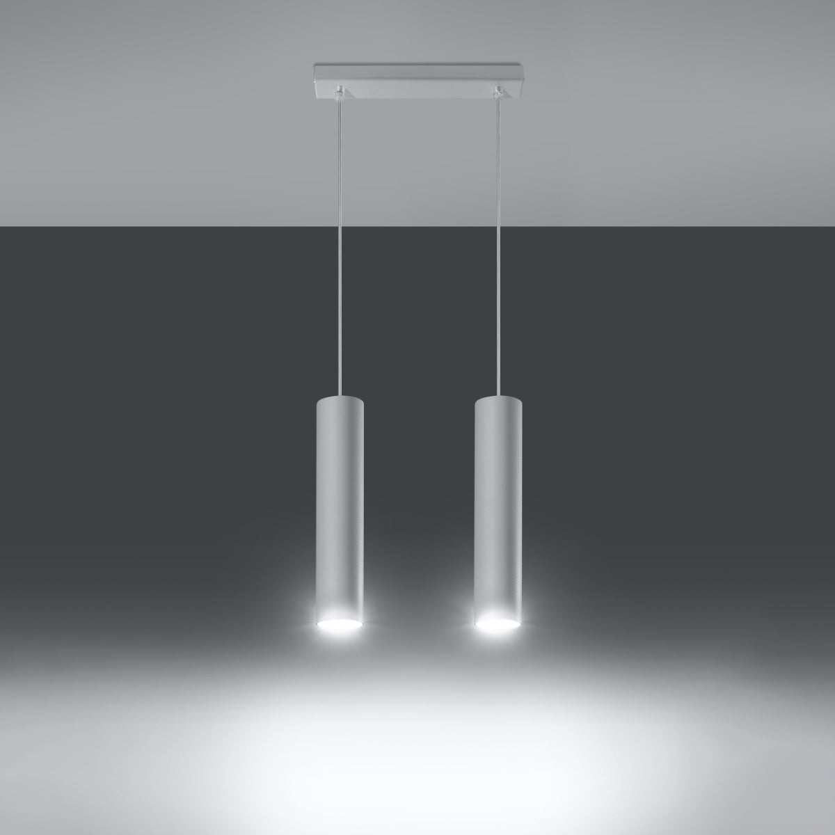Lámpara colgante toris 2 led blanco con bombilla 3000k - 30x6x90cm sollux