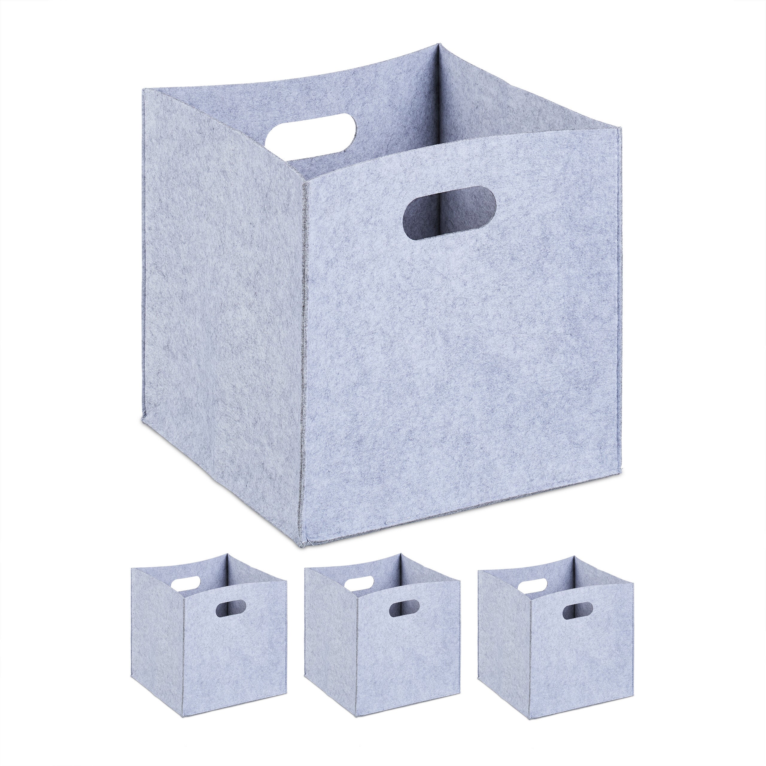 Lot De 4 Boîtes De Rangement Enfant Pliables - 30x30x30 Cm, Motifs Colorés, Pour Jouets Et Livres