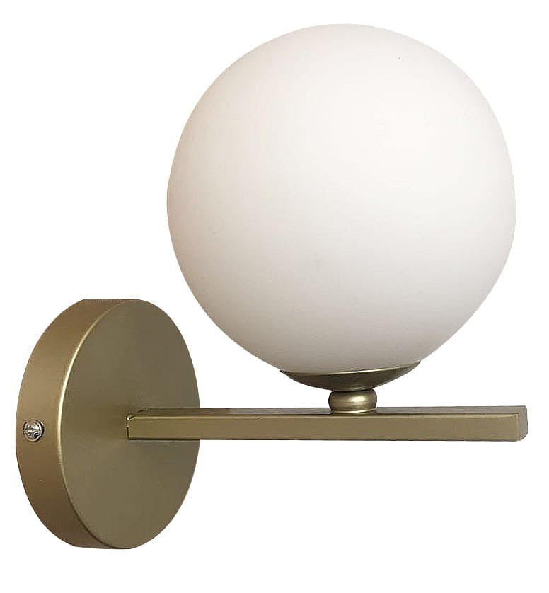 Kinkiet ścienny Kama mosiądz-biały 1xG9x28W wym: 19 x 20 x 12 cm szkło IP20 Candellux