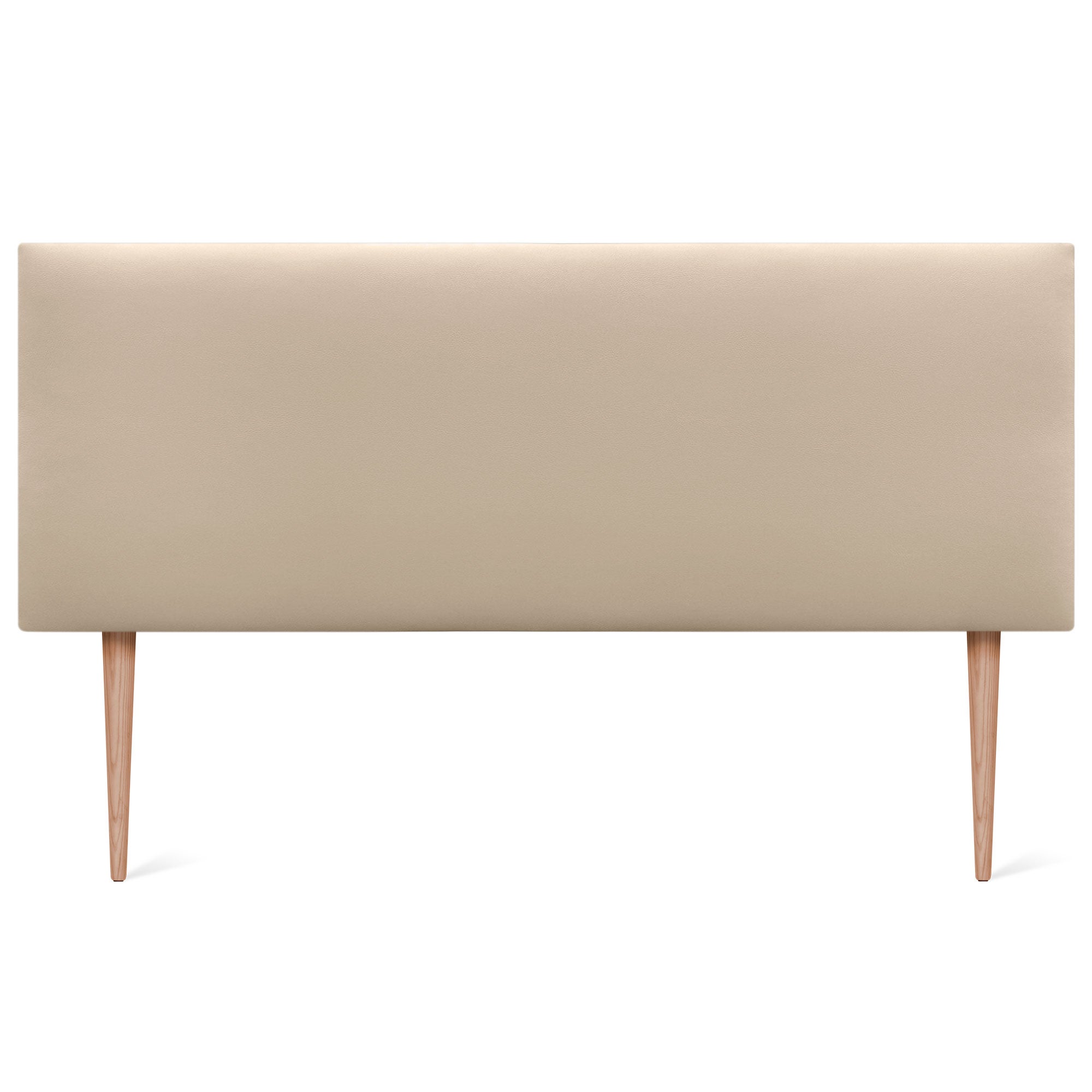 DHOME Cabecero de Polipiel Liso y con Patas cabeceros Cabezal tapizado Cama (Polipiel Beige, 135cm (Camas 120/135/140)) - 3