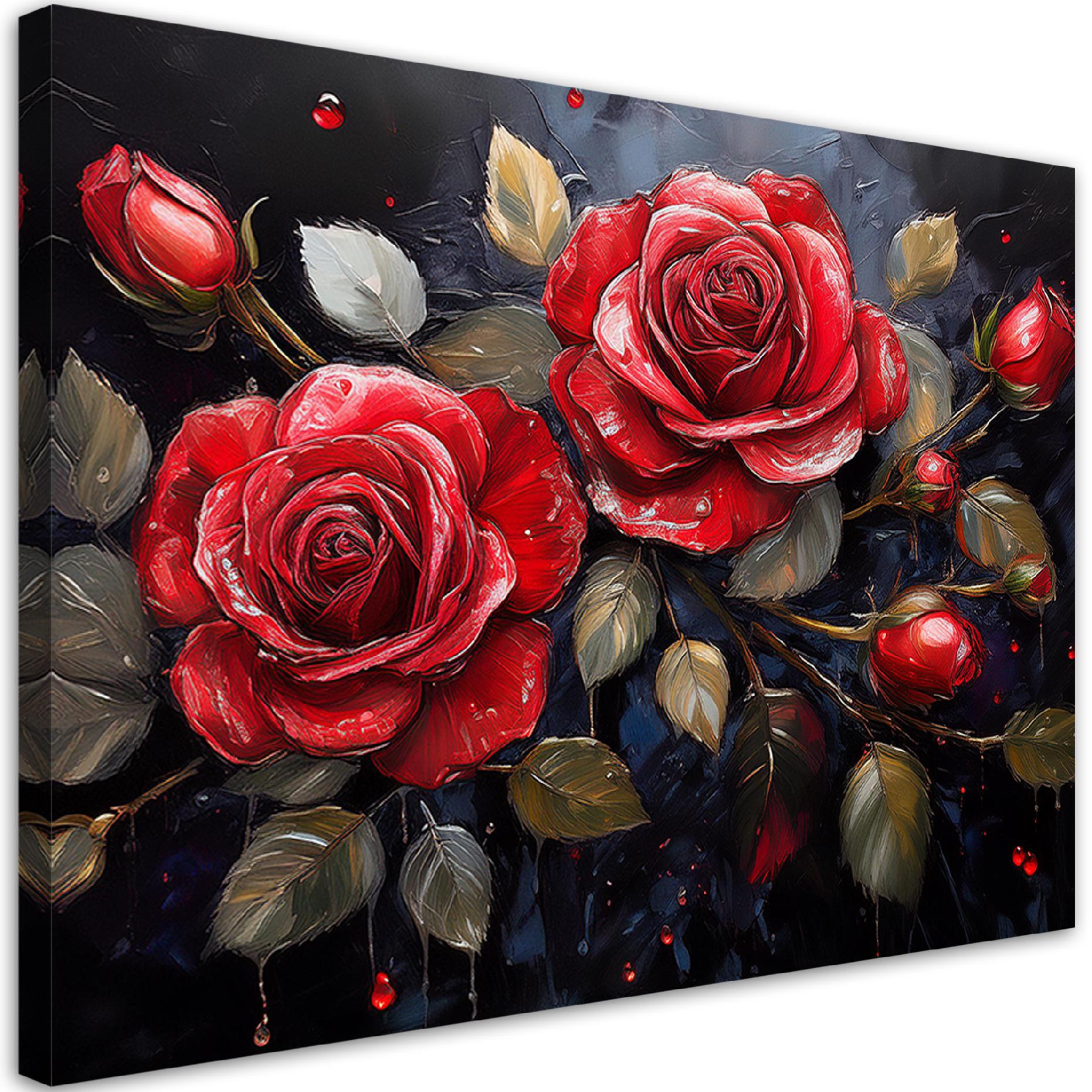 Obraz na płótnie, Róża Kwiat Czerwony 60x40