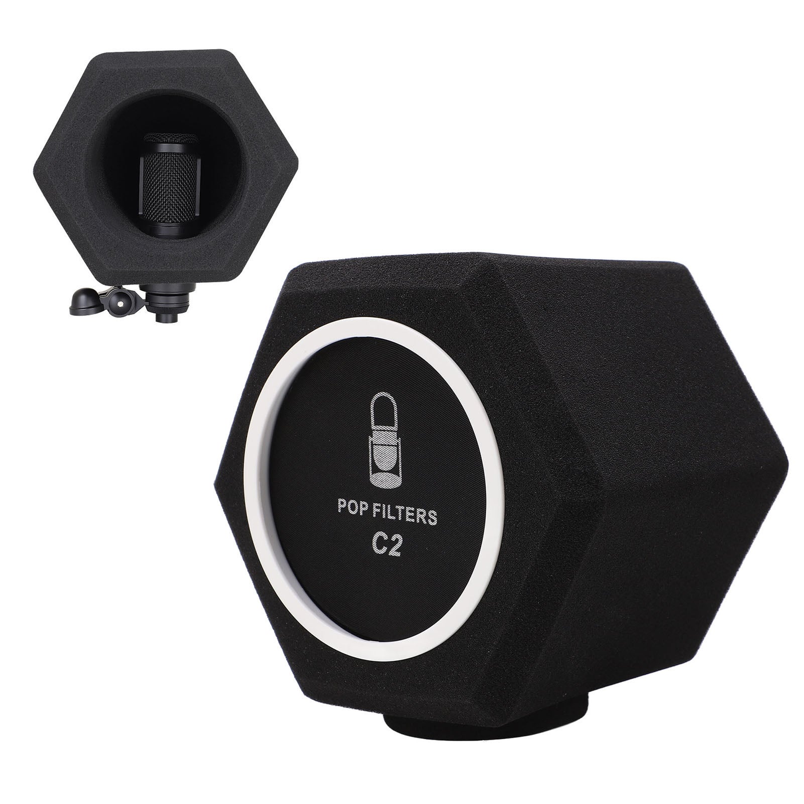Housse Pare-brise En éponge Pour Microphone - Réduit Le Bruit, Protège De La Poussière - 12/15/22 Cm, Haute Densité, Noir - 3