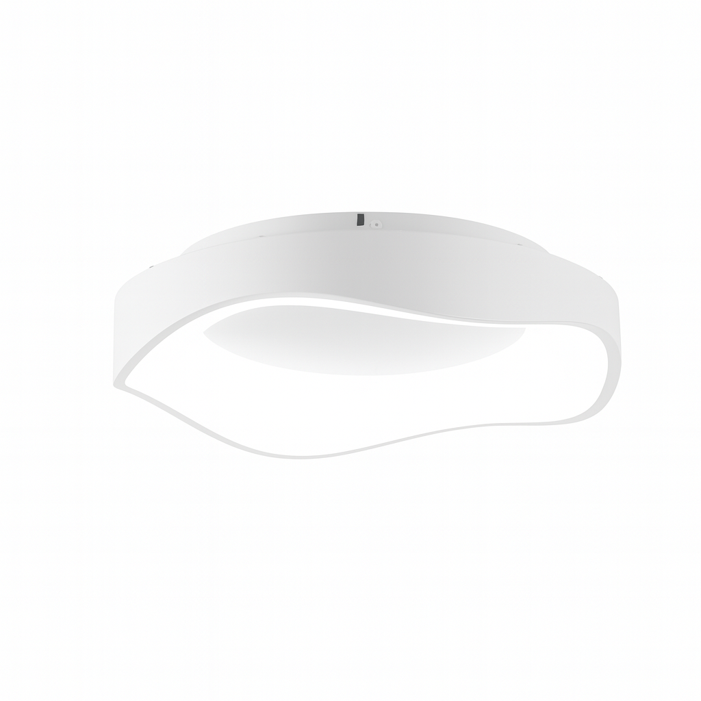 Plafoniera LED da soffitto in metallo bianco stile nordico moderno “ARINA” – 36W, luce selezionabile 3000K/4000K/6000K, Ø40 cm - 2