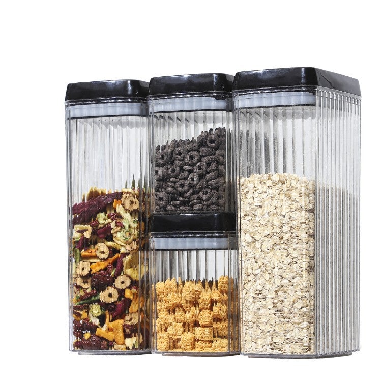 Set 4 recipiente din plastic Flippy, ermetice, transparente, 2 x 1.5 L si 2 x 3.3 L